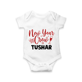 New Year Crew Gold Glitter| Customized Romper for Kids - WHITE - New Born (Chest 14")