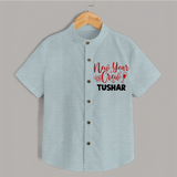 New Year Crew Gold Glitter| Customized Shirt for Kids - ARCTIC BLUE - 0 - 6 Months Old (Chest 23")