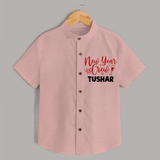 New Year Crew Gold Glitter| Customized Shirt for Kids - PEACH - 0 - 6 Months Old (Chest 23")