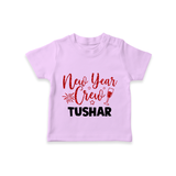 New Year Crew Gold Glitter| Customized T-Shirt for Kids - LILAC - 0-5 Months Old (Chest 17")
