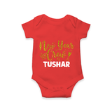 New Year Crew Gold Glitter| Customized Romper for Kids - RED - New Born (Chest 14")