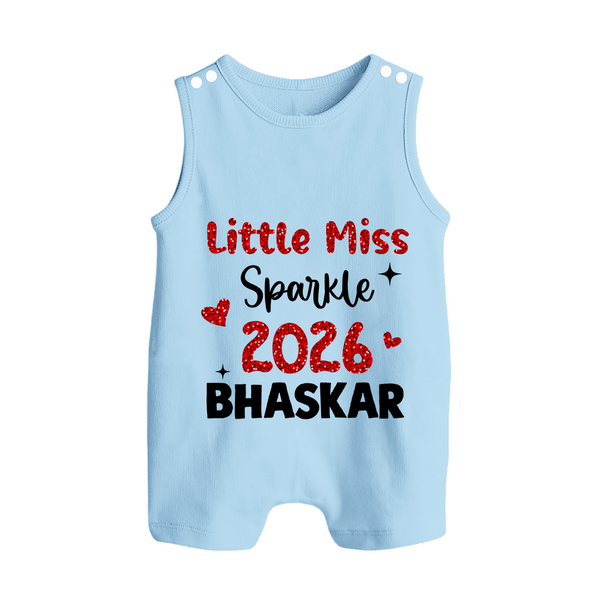 Little Miss Sparkle 2026 | Personalised Romper Suit   - BABY BLUE - 0 - 5 Months Old (Chest 18")