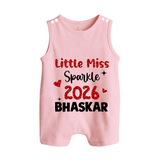 Little Miss Sparkle 2026 | Personalised Romper Suit   - BABY PINK - 0 - 5 Months Old (Chest 18")