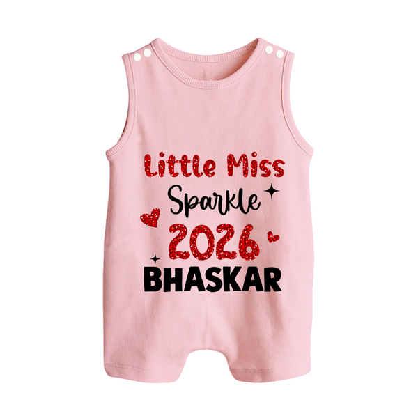Little Miss Sparkle 2026 | Personalised Romper Suit   - BABY PINK - 0 - 5 Months Old (Chest 18")