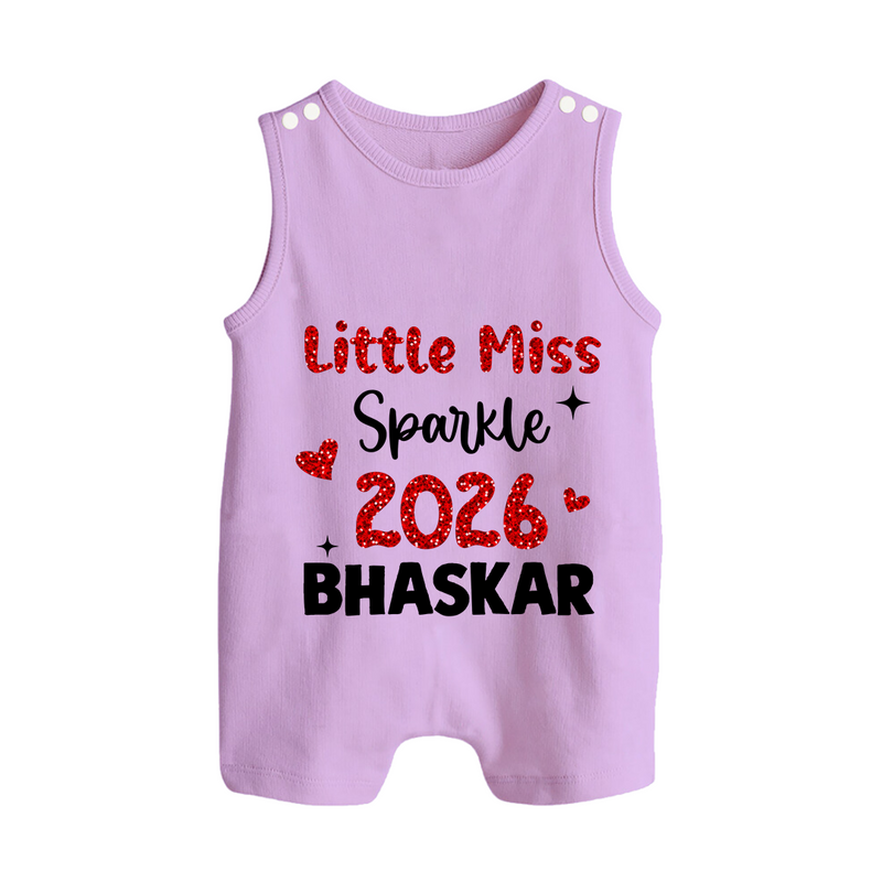 Little Miss Sparkle 2026 | Personalised Romper Suit   - LILAC - 0 - 5 Months Old (Chest 18")