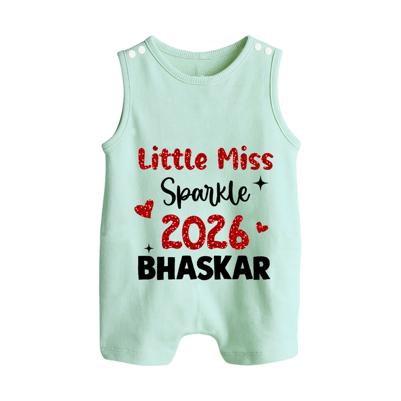 Little Miss Sparkle 2026 | Personalised Romper Suit   - MINT GREEN - 0 - 5 Months Old (Chest 18")