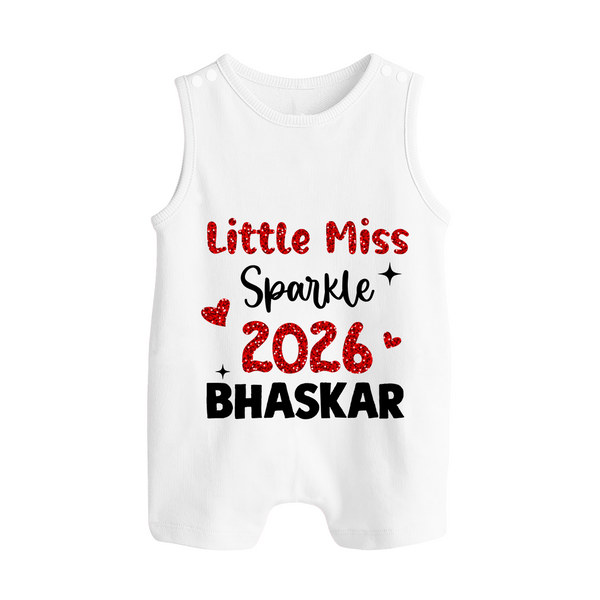 Little Miss Sparkle 2026 | Personalised Romper Suit   - WHITE - 0 - 5 Months Old (Chest 18")