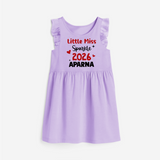 Little Miss Sparkle 2026 | Personalised Frock for Girls - LILAC - 1 - 2 Years Old (Chest 22" , Full Length 22")