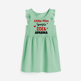 Little Miss Sparkle 2026 | Personalised Frock for Girls - MINT GREEN - 1 - 2 Years Old (Chest 22" , Full Length 22")