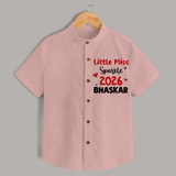 Little Miss Sparkle 2026 | Personalised Shirt for Kids - PEACH - 0 - 6 Months Old (Chest 23")