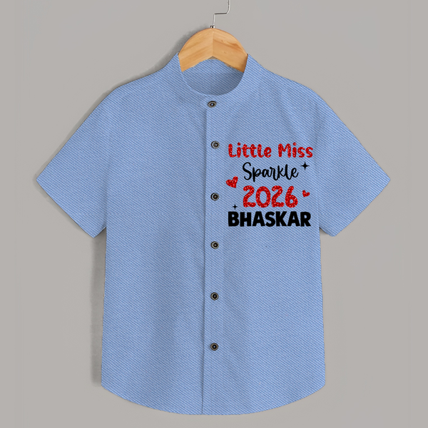 Little Miss Sparkle 2026 | Personalised Shirt for Kids - SKY BLUE - 0 - 6 Months Old (Chest 23")