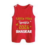 Little Miss Sparkle 2026 | Personalised Romper Suit   - RED - 0 - 5 Months Old (Chest 18")