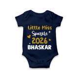 Little Miss Sparkle 2026 | Personalised Romper for Kids - NAVY BLUE - New Born (Chest 14")