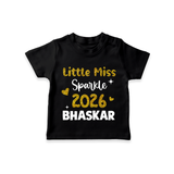 Little Miss Sparkle 2026 | Personalised T-Shirt for Kids - BLACK - 0-5 Months Old (Chest 17")