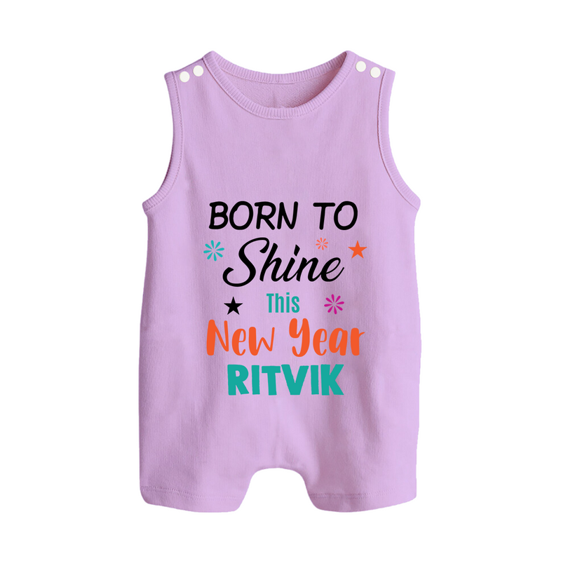 Born to Shine This New Year| Customized Romper Suit   - LILAC - 0 - 5 Months Old (Chest 18")