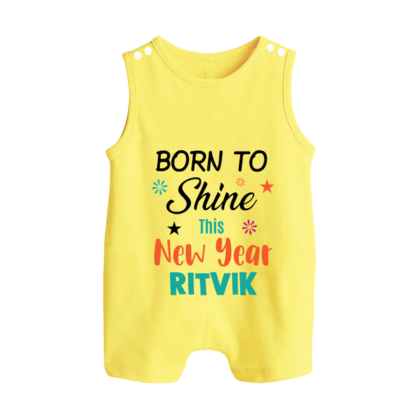 Born to Shine This New Year| Customized Romper Suit   - PASTEL YELLOW - 0 - 5 Months Old (Chest 18")