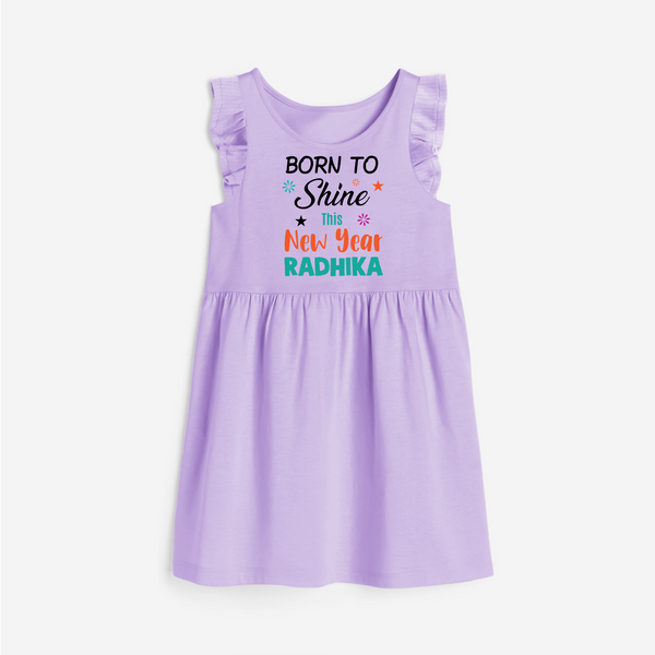 Born to Shine This New Year| Customized Frock for Girls - LILAC - 1 - 2 Years Old (Chest 22" , Full Length 22")