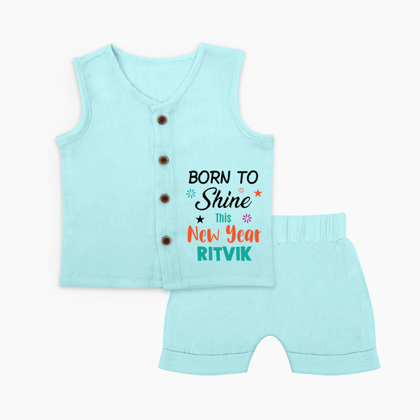 Born to Shine This New Year| Customized Jabla for Kids - BABY BLUE - 0 - 3 Months Old (Chest 9.8")