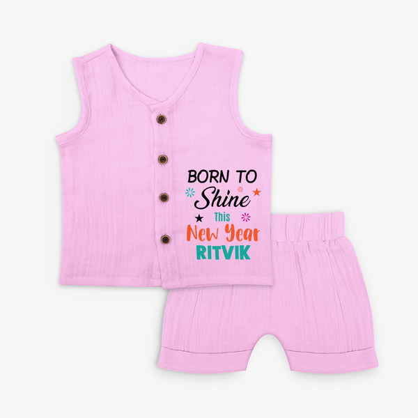 Born to Shine This New Year| Customized Jabla for Kids - BABY PINK - 0 - 3 Months Old (Chest 9.8")