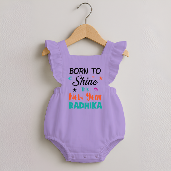 Born to Shine This New Year| Customized Romper Frock for Girls - LILAC - 0 - 3 Months Old (Chest 19")