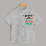 Born to Shine This New Year| Customized Shirt for Kids - GREY - 0 - 6 Months Old (Chest 23")