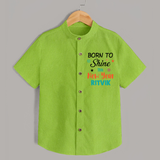 Born to Shine This New Year| Customized Shirt for Kids - LIME GREEN - 0 - 6 Months Old (Chest 23")