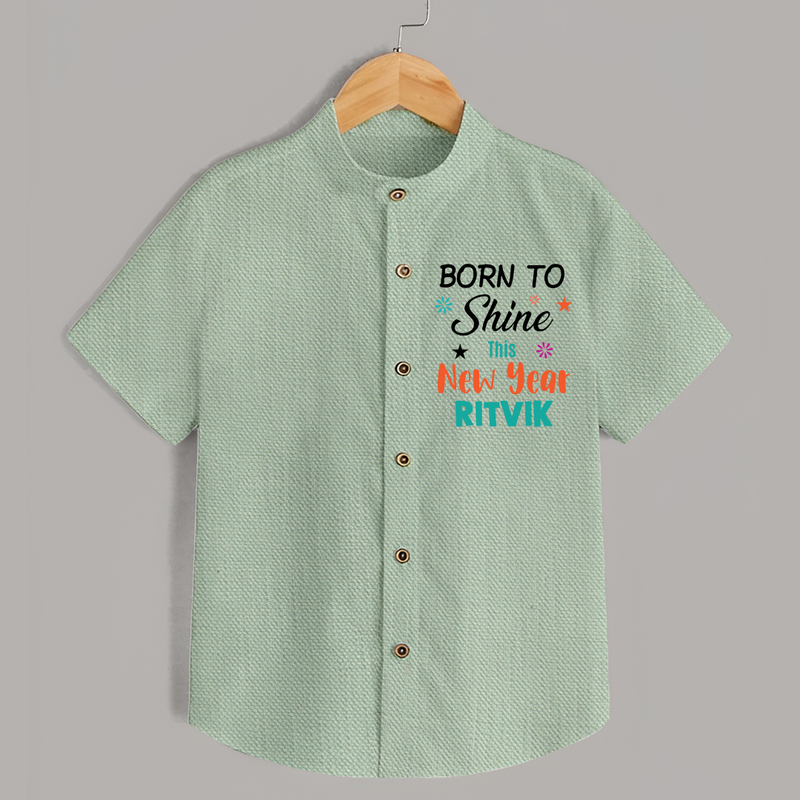Born to Shine This New Year| Customized Shirt for Kids - MINT GREEN - 0 - 6 Months Old (Chest 23")