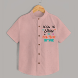 Born to Shine This New Year| Customized Shirt for Kids - PEACH - 0 - 6 Months Old (Chest 23")