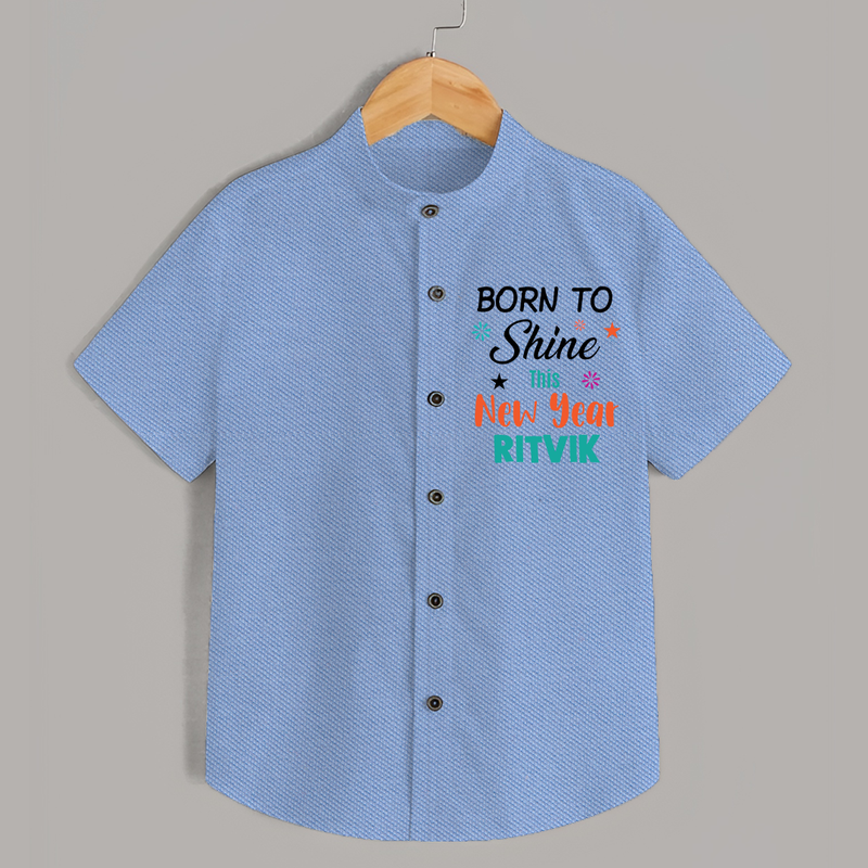 Born to Shine This New Year| Customized Shirt for Kids - SKY BLUE - 0 - 6 Months Old (Chest 23")