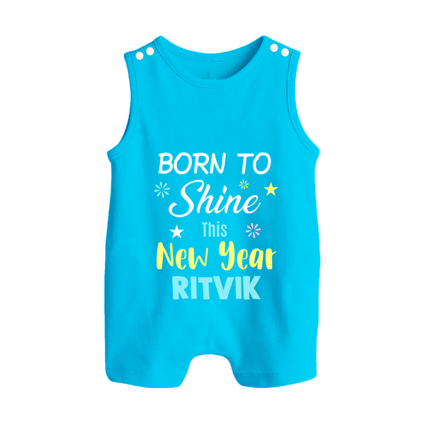 Born to Shine This New Year| Customized Romper Suit   - SKY BLUE - 0 - 5 Months Old (Chest 18")