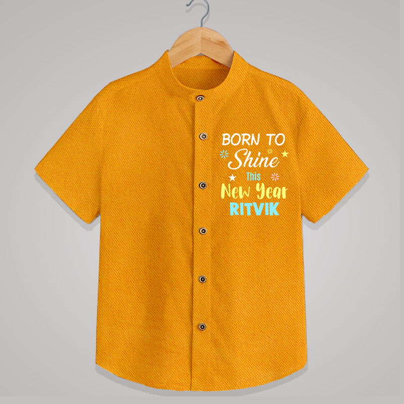 Born to Shine This New Year| Customized Shirt for Kids - CHROME YELLOW - 0 - 6 Months Old (Chest 23")