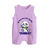 My First New Year Sparkle – Panda Theme | Personalised Romper Suit   - LILAC - 0 - 5 Months Old (Chest 18")