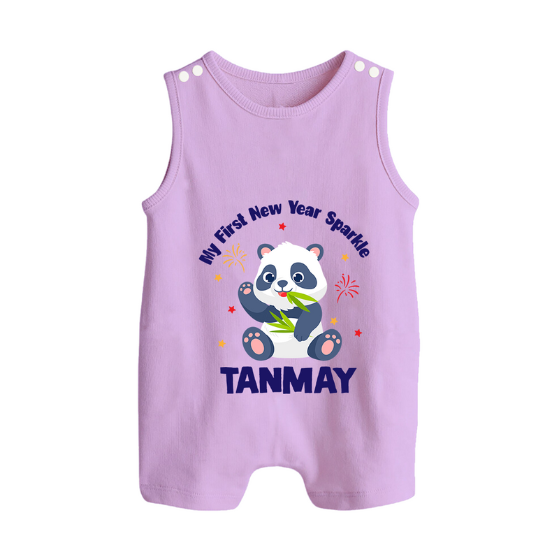 My First New Year Sparkle – Panda Theme | Personalised Romper Suit   - LILAC - 0 - 5 Months Old (Chest 18")