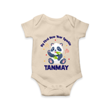 My First New Year Sparkle – Panda Theme | Personalised Romper for Kids - IVORY - New Born (Chest 14")