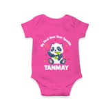 My First New Year Sparkle – Panda Theme | Personalised Romper for Kids - HOT PINK - New Born (Chest 14")