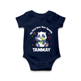 My First New Year Sparkle – Panda Theme | Personalised Romper for Kids - NAVY BLUE - New Born (Chest 14")