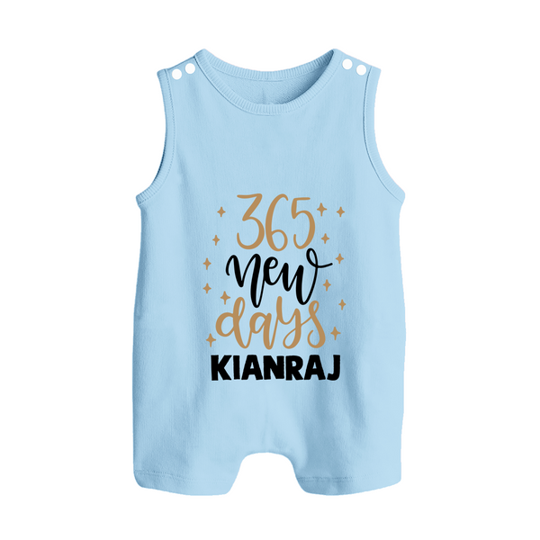 365 New Days – Minimal Gold Theme| Customized Romper Suit   - BABY BLUE - 0 - 5 Months Old (Chest 18")