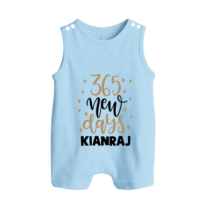 365 New Days – Minimal Gold Theme| Customized Romper Suit   - BABY BLUE - 0 - 5 Months Old (Chest 18")