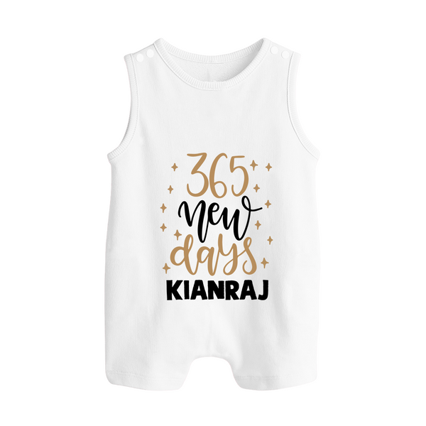 365 New Days – Minimal Gold Theme| Customized Romper Suit   - WHITE - 0 - 5 Months Old (Chest 18")