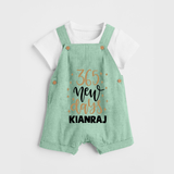 365 New Days – Minimal Gold Theme| Customized Dungaree for Kids - MINT GREEN - 0 - 5 Months Old (Chest 18")