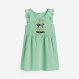 365 New Days – Minimal Gold Theme| Customized Frock for Girls - MINT GREEN - 1 - 2 Years Old (Chest 22" , Full Length 22")