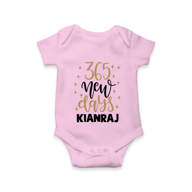365 New Days – Minimal Gold Theme| Customized Romper for Kids - BABY PINK - New Born (Chest 14")