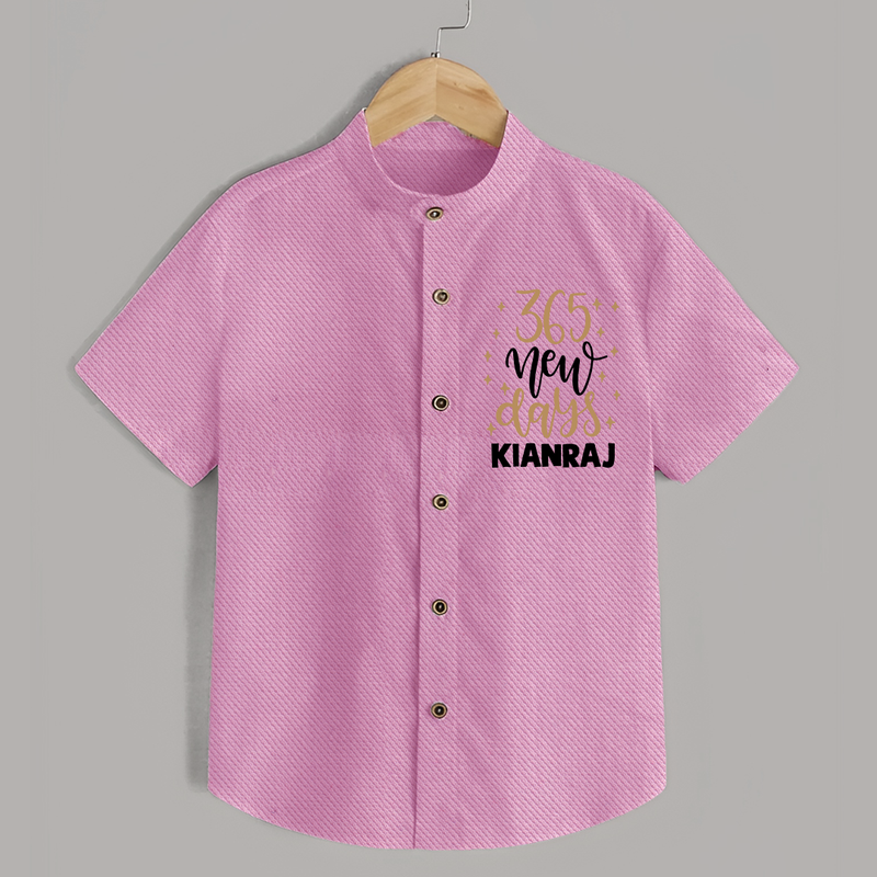 365 New Days – Minimal Gold Theme| Customized Shirt for Kids - BABY PINK - 0 - 6 Months Old (Chest 23")