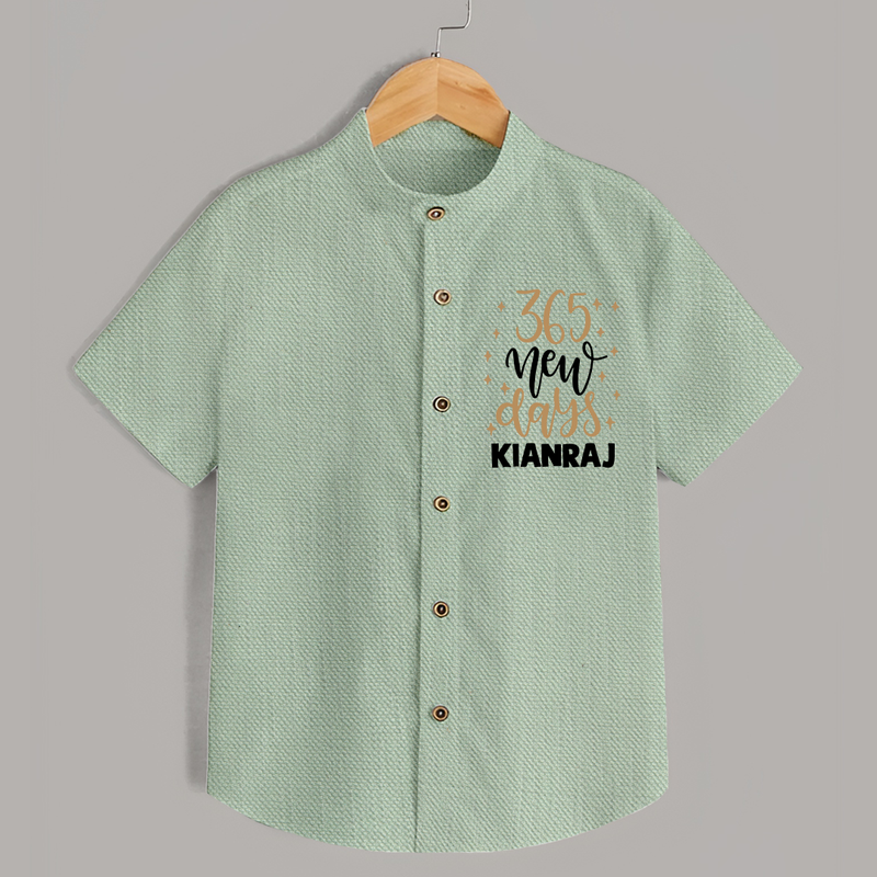 365 New Days – Minimal Gold Theme| Customized Shirt for Kids - MINT GREEN - 0 - 6 Months Old (Chest 23")