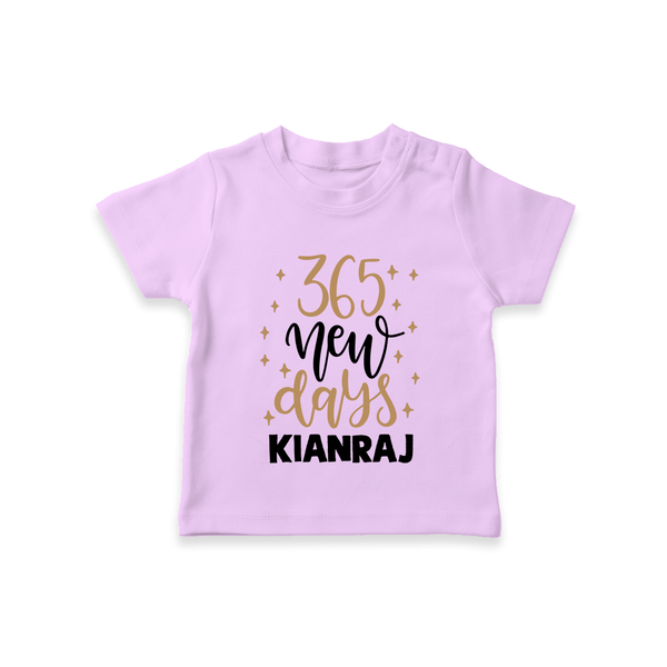 365 New Days – Minimal Gold Theme| Customized T-Shirt for Kids - LILAC - 0-5 Months Old (Chest 17")