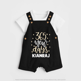 365 New Days – Minimal Gold Theme| Customized Dungaree for Kids - BLACK - 0 - 5 Months Old (Chest 18")