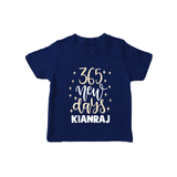 365 New Days – Minimal Gold Theme| Customized T-Shirt for Kids - NAVY BLUE - 0-5 Months Old (Chest 17")
