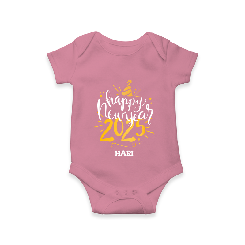 "Happy New Year 2025 - A Special Day With Our Customized Romper for Babies With Name" - ONION - 0 - 3 Months Old (Chest 16")