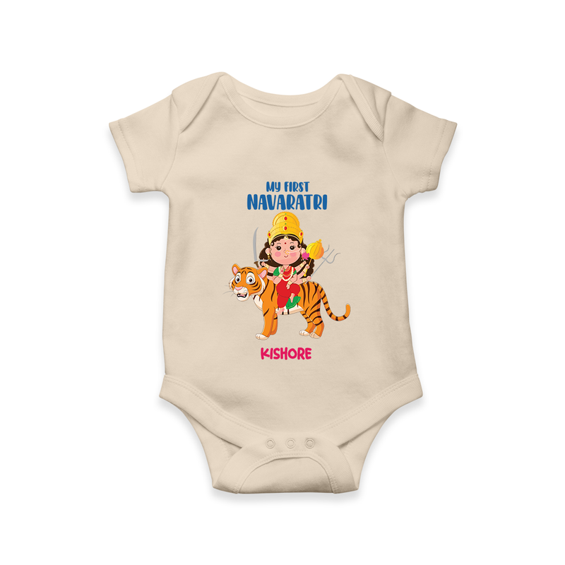 Navaratri Celebrations, My First navaratri - Customized Romper For Kids - IVORY - 0 - 3 Months Old (Chest 16")