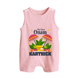 My First Onam Romper Suit / Sleeveless Romper | Personalized Baby Romper Suit / Sleeveless Romper for Your Little One's First Onam - BABY PINK - 0 - 5 Months Old (Chest 18")